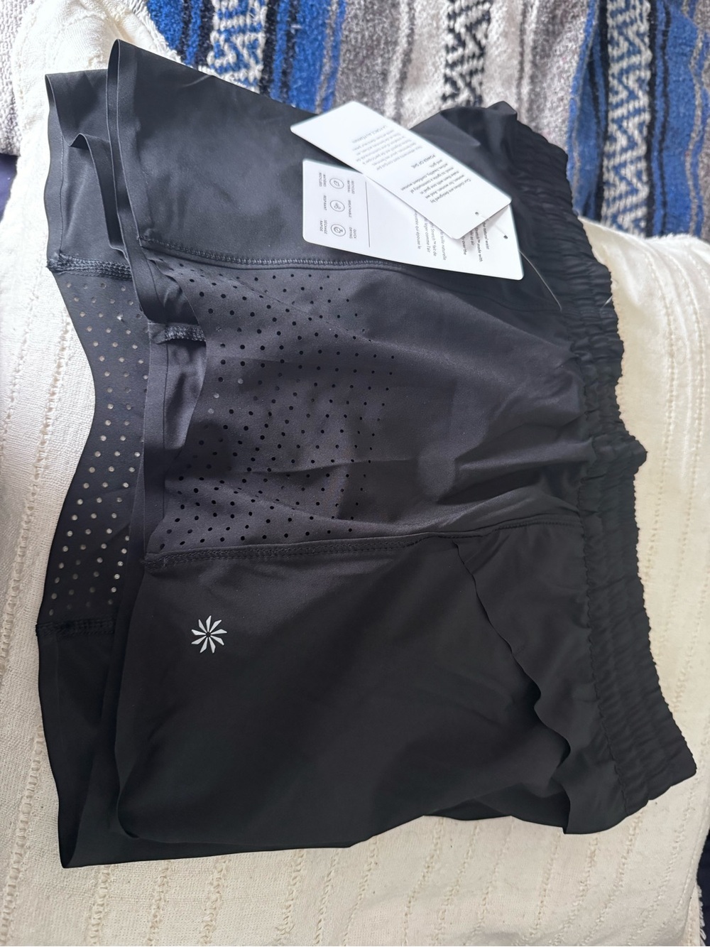 Athleta Black Perforated Athletic Shorts